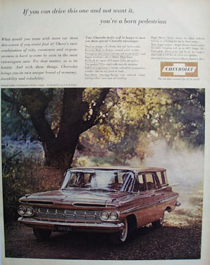 Chevrolet Nomad Wagon And Huge Tree Ad 1959