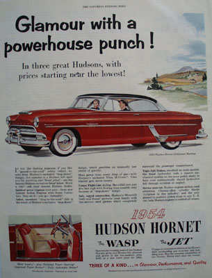 Hudson Hornet Glamour Powerhouse Punch Ad 1954