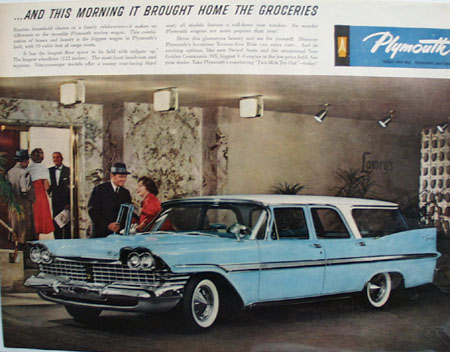 Plymouth Wagon Brought Home Groceries Ad 1959
