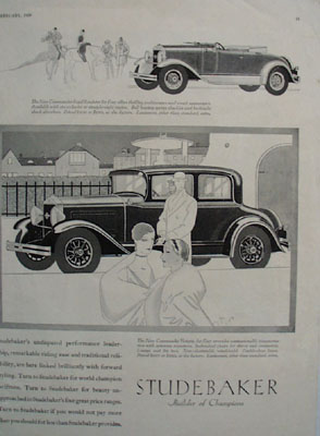 Studebaker Commander Victoria Champions Ad 1929
