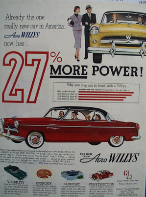 Willys Aero Willys More Power Ad 1954