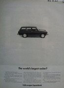 Volkswagen Squareback Largest Sedan Ad 1968