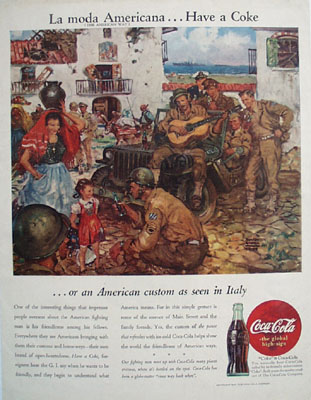 Coca Cola La Moda Americana Ad 1945