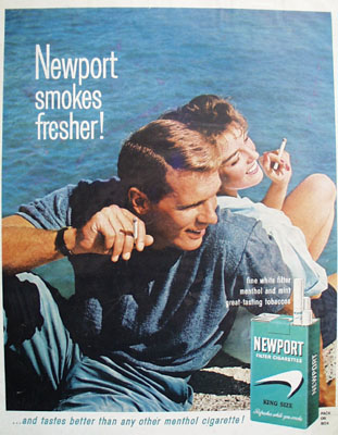 Newport Cigarette Smokes Fresher Ad 1964