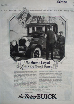 Buick Same Loyal Service Ad 1926