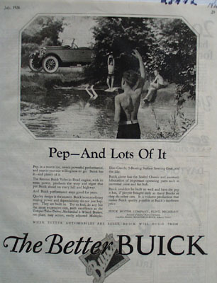 Buick Pep And Lots Of It Ad 1926
