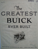 Buick Greatest Buick Ever Built Ad 1927