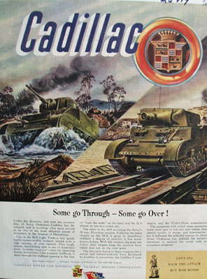 Cadillac Some go Through Some Go Over Ad 1944