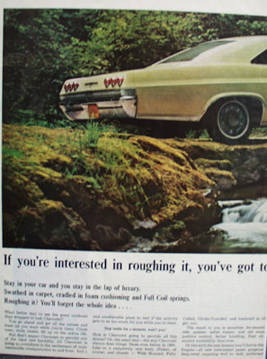 Chevrolet Interested In Roughing It Ad 1965