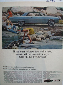 Chevrolet Chevelle Wander Off Interstate Ad 1965