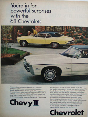 Chevrolet Chevy II In For Powerful Surprise Ad 1968