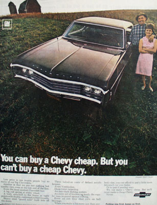 Chevrolet Buy A Chevy Cheap Ad 1969