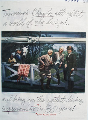 Chrysler Reflects Worlds Of New Designs Ad 1945
