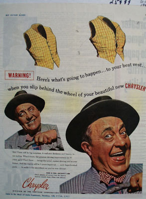 Chrysler Buttons Pop Off Vest Ad 1945