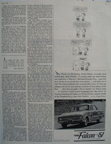 Ford Falcon And Charlie Brown Ad 1961
