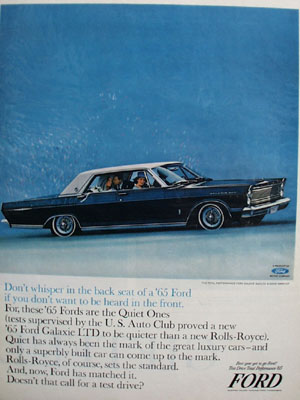 Ford Galaxie Do Not Whisper In Back Seat Ad 1964