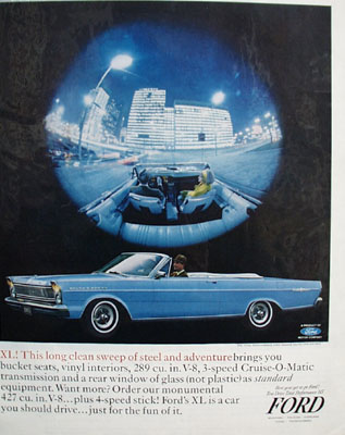 Ford Galaxie 500 XL Steel And Adventure Ad 1965