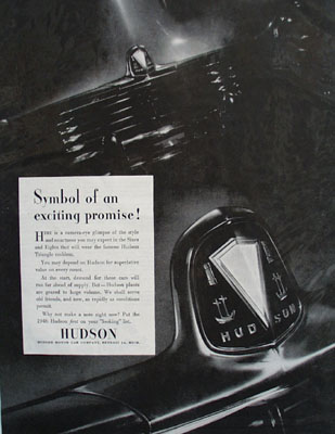 Hudson Symbol Of Exciting Promise Ad 1945