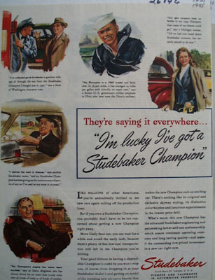 Studebaker They Are Saying It Everywhere Ad 1945