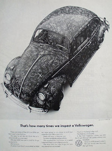 Volkswagen Covered With Initials Ad 1965