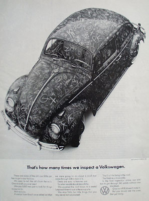 Volkswagen Covered With Initials Ad 1965