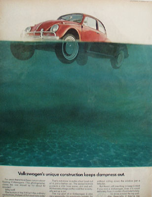 Volkswagen Keeps Dampness Out Ad 1967