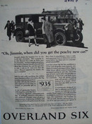 Overland Six Jimmie And His Peachie Car Ad 1926