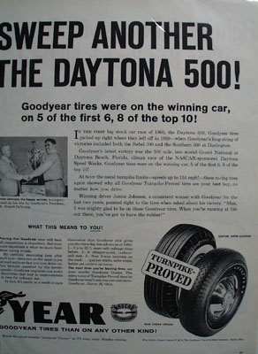 Goodyear Tires Big Race Event Ad 1960