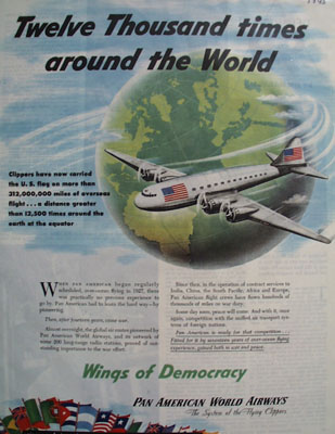 Pan American World Airways Around World Ad 1945
