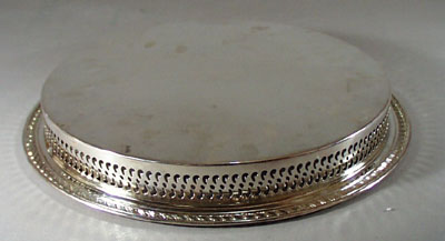 W M Rogers Tray, Silverplate, feather and fan design