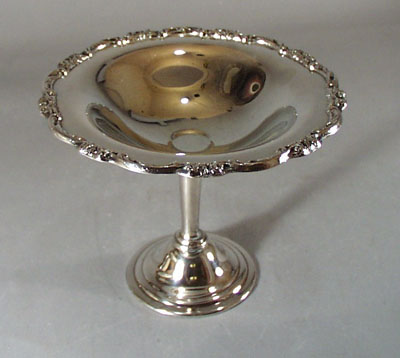 Silverplate compote with elegant design