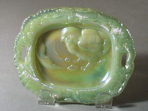Summitt Glass Iridescent Jadite Small Tray