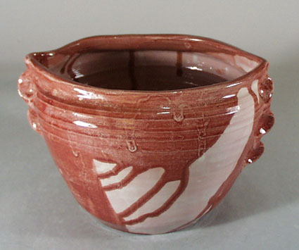 Art Pottery vase with drip glaze design
