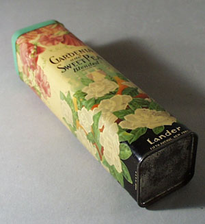 Gardenia and Sweet Pea Tin Talc can