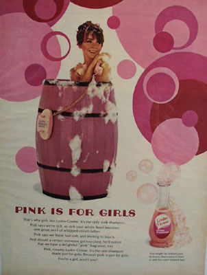 Lustre Crme Shampoo Pink Is For Girls Ad 1967