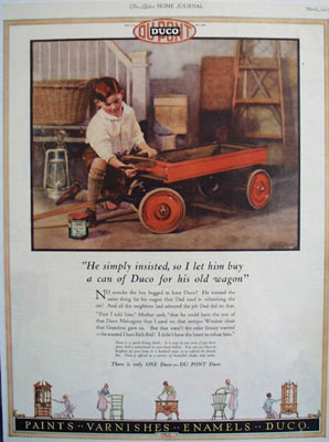 Duco Paint Boy Painting Wagon Ad 1927