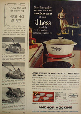 Anchor Hocking Keeps Foods Hot Longer Ad 1964