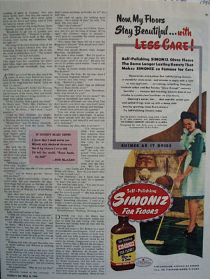 Simoniz My Floors Stay Beautiful Ad 1946