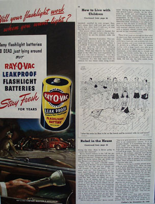 Ray O Vac And Road Accident At Night Ad 1945