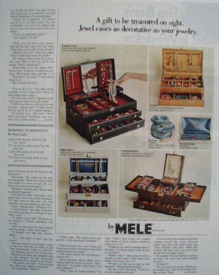 Mele jewelry Cases To Be Treasured Ad 1967