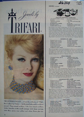 Trifari Jewelry Necklace And Earrings Ad 1960