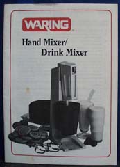 Waring Hand Mixer Drink Mixer Book