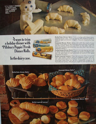 Pillsbury Doughboy and Dinner Rolls Ad 1967