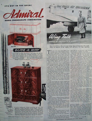Admiral Slide Away Ad 1946