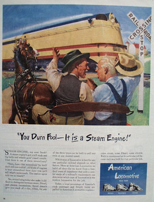 American Locomotive It Is A Steam Engine Ad 1944