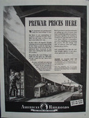 American Railroads Prewar Prices Here Ad 1943
