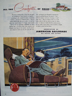 Assn American Railroads Comfort of Roam Ad 1944