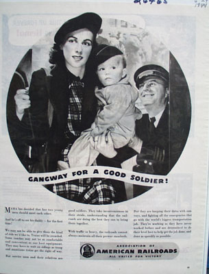 Assn American Railroads For Good Soldier Ad 1944