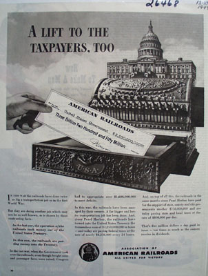 American Railroads Lift to Taxpayers Ad 1944
