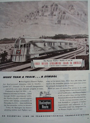 Burlington Route A Symbol More Than A Train Ad 1944